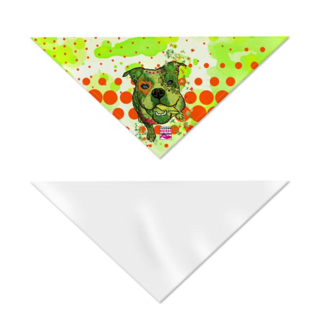 Preview: Hunde-Bandana Lani - Popart Hundedesign, 100 % Polyester, 70x30 cm, verstellbar, waschbar